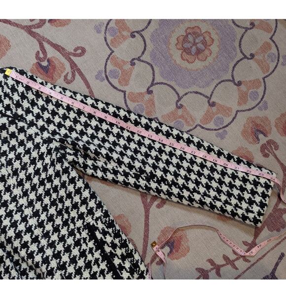 Giacca Houndstooth Wool Blend Coat Black and White Size Medium - Picture 9 of 16
